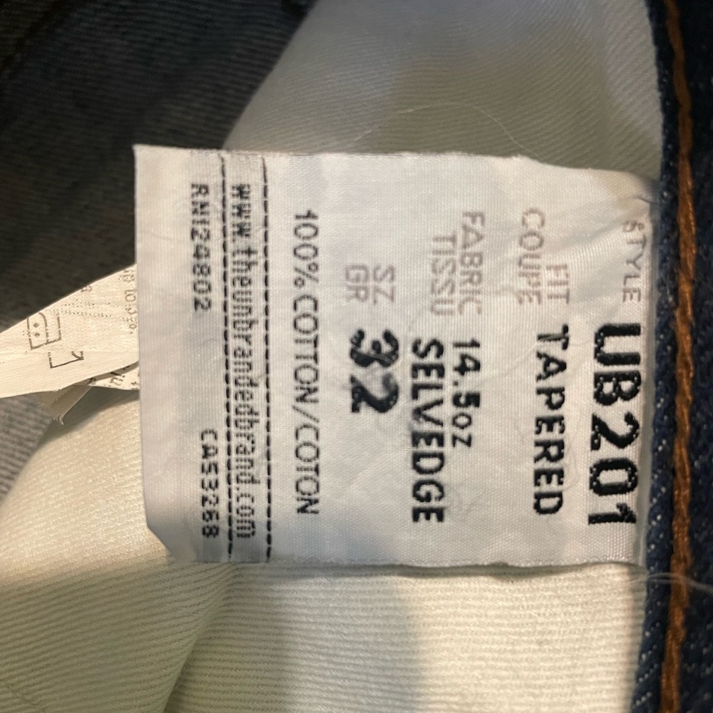 UB201 Tapered Fit Indigo Selvedge Denim Jeans - Picture 11 of 12